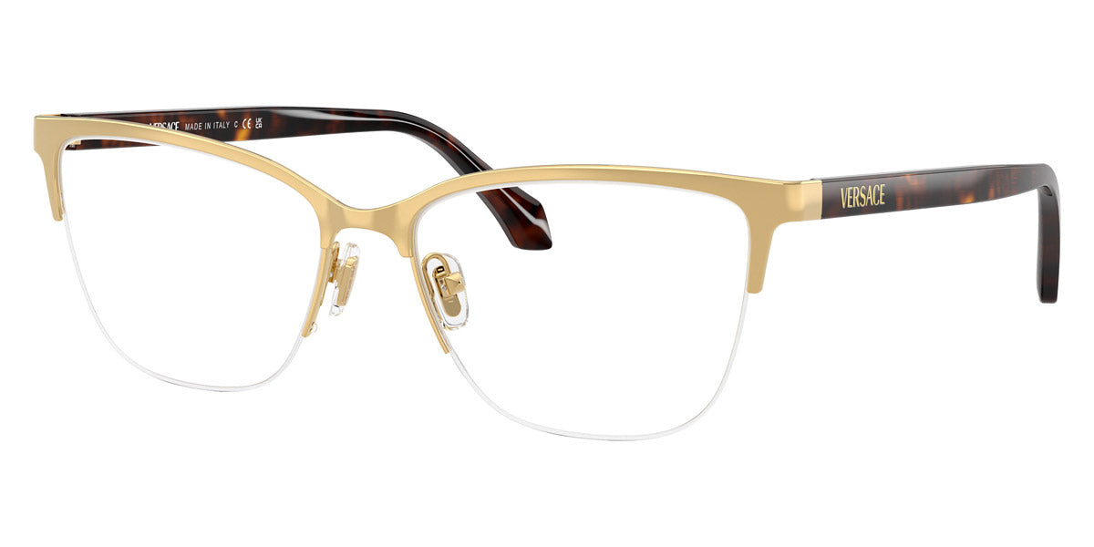 VERSACE EYEGLASSES - VE1304 1460 52 - Gold/Dark Havana