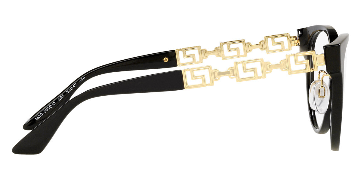 VERSACE EYEGLASSES - VE3302D GB1 54 - Black/Gold