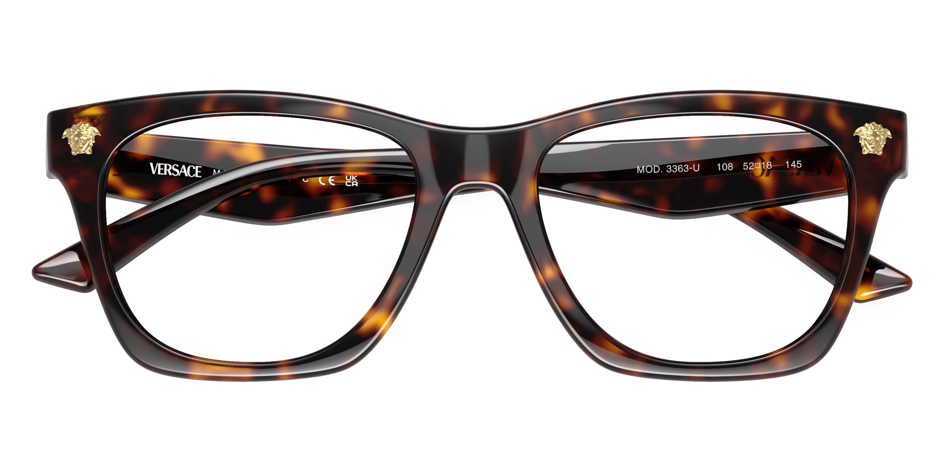 VERSACE EYEGLASSES - VE3363U 108 52 - Havana
