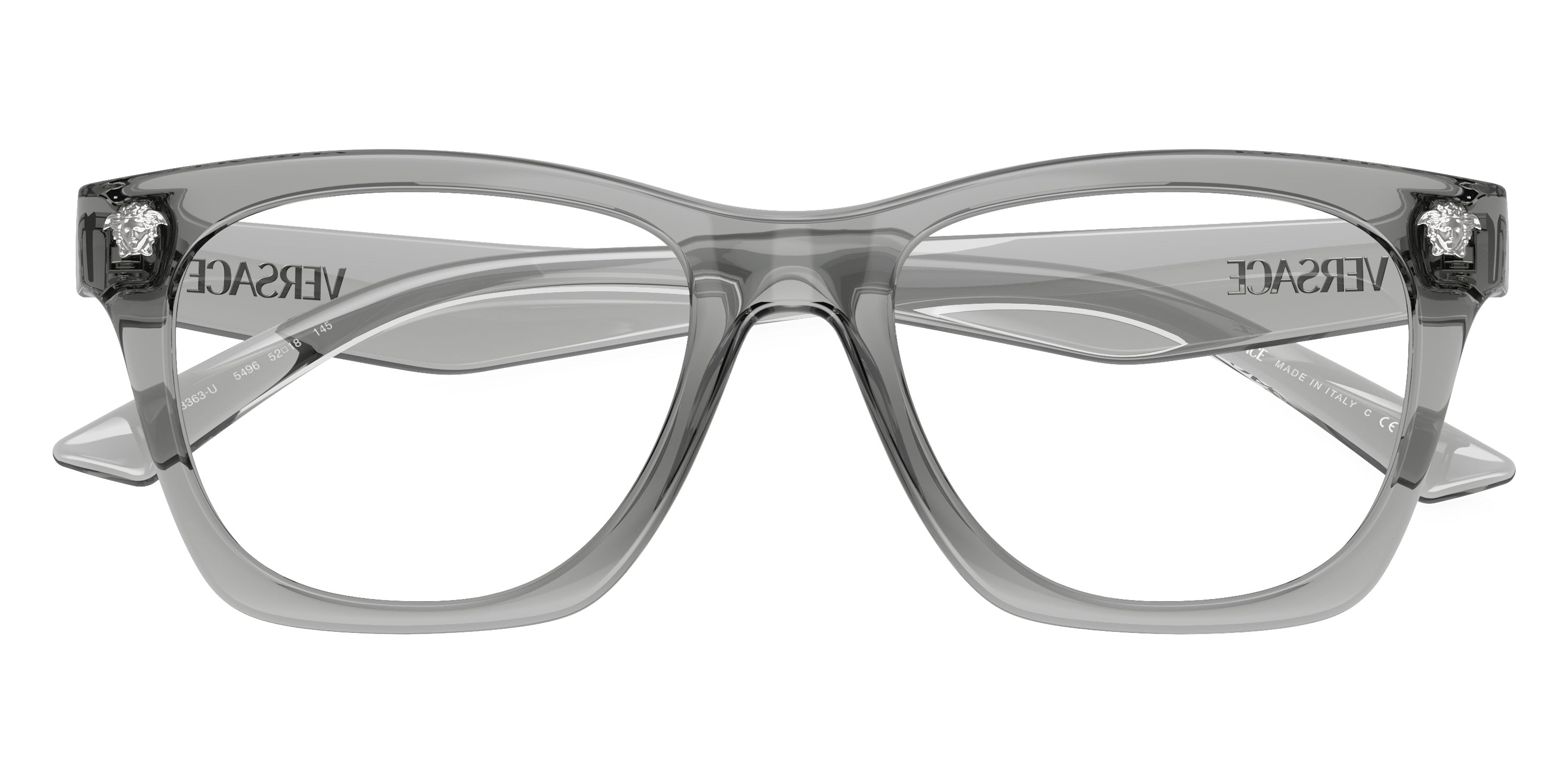 VERSACE EYEGLASSES - VE3363U 5496 52 - Gray Transparent