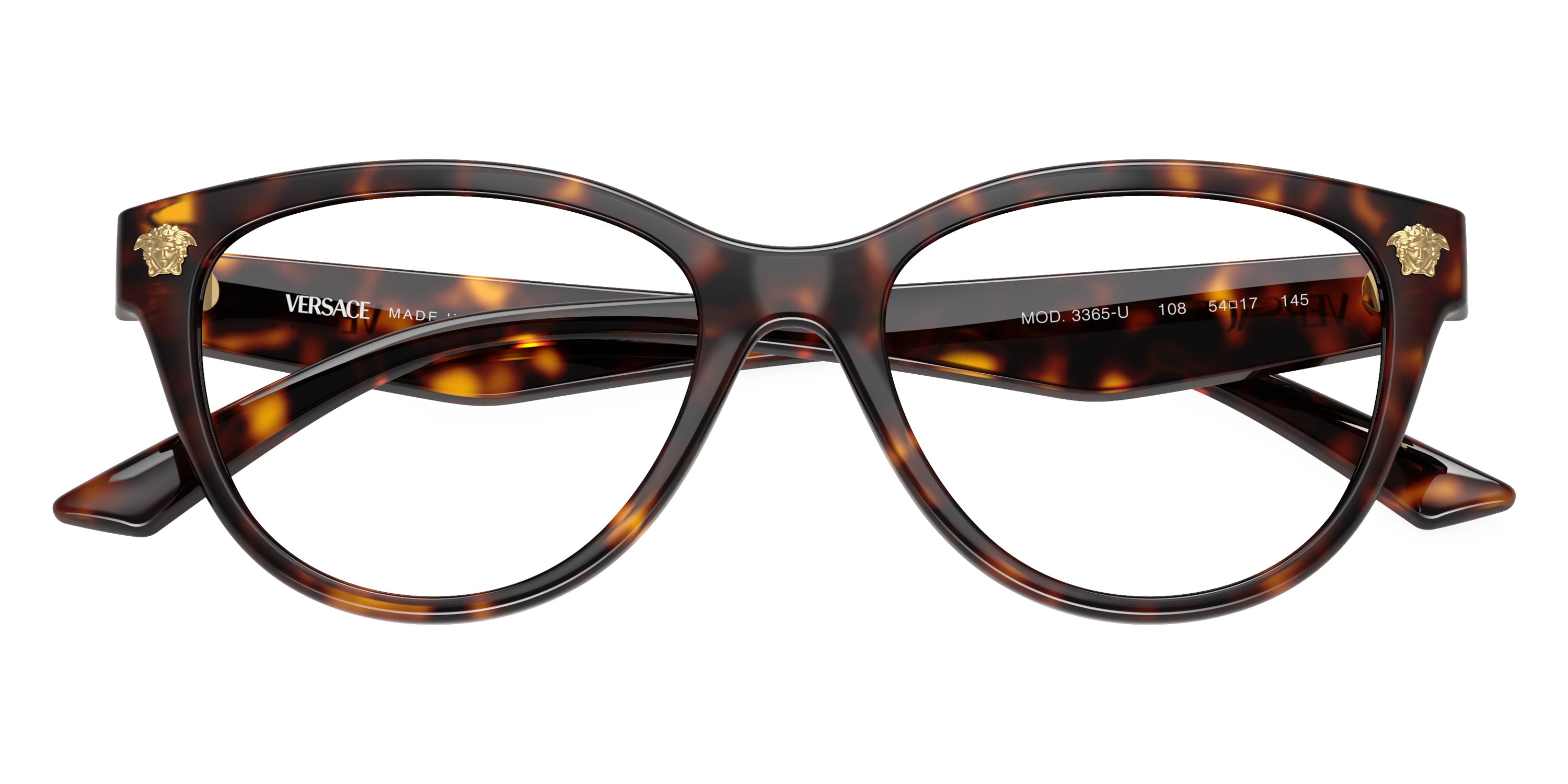 VERSACE EYEGLASSES - VE3365U 108 52 - Havana