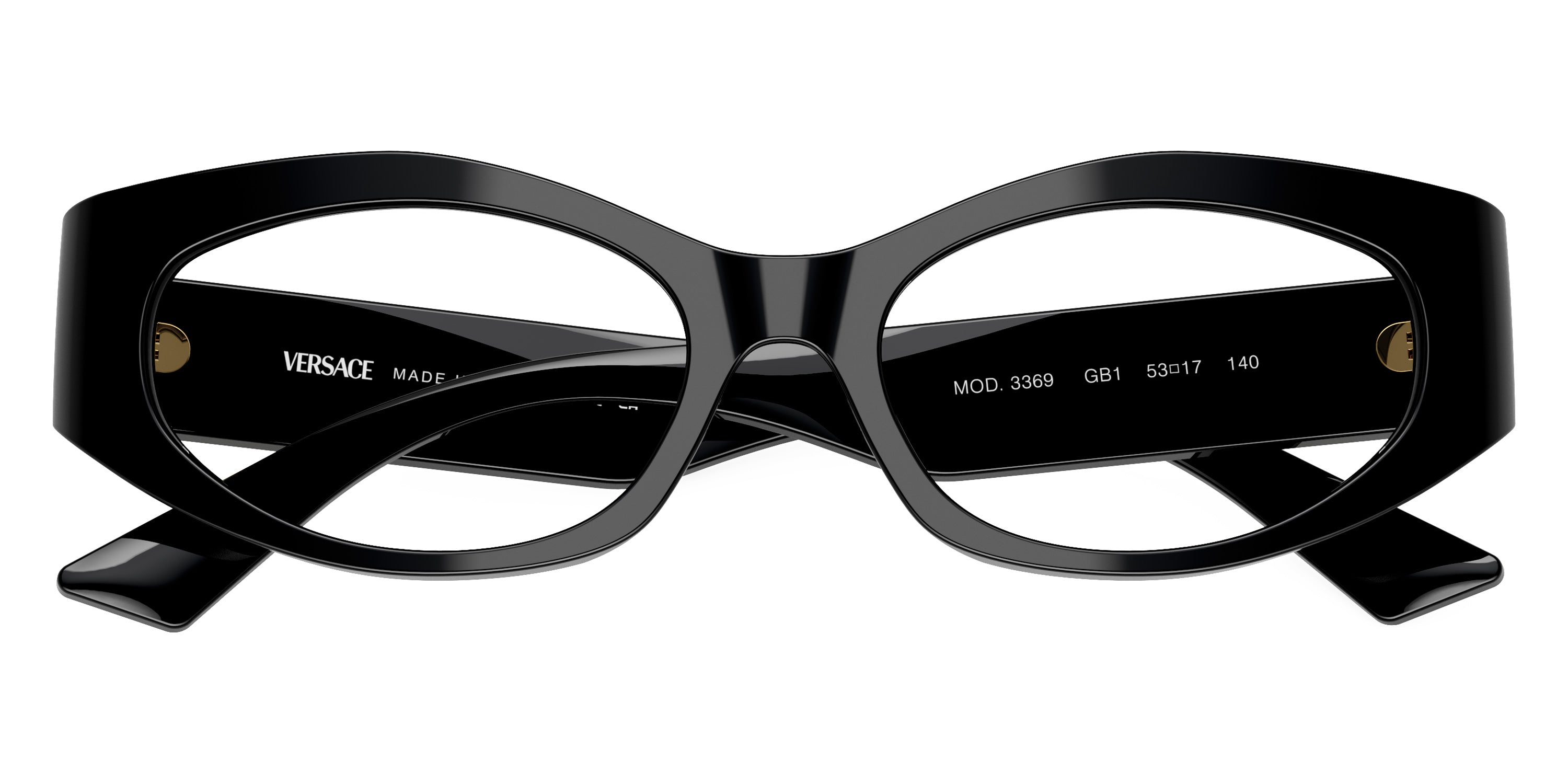 VERSACE EYEGLASSES - VE3369 GB1 53 - Black