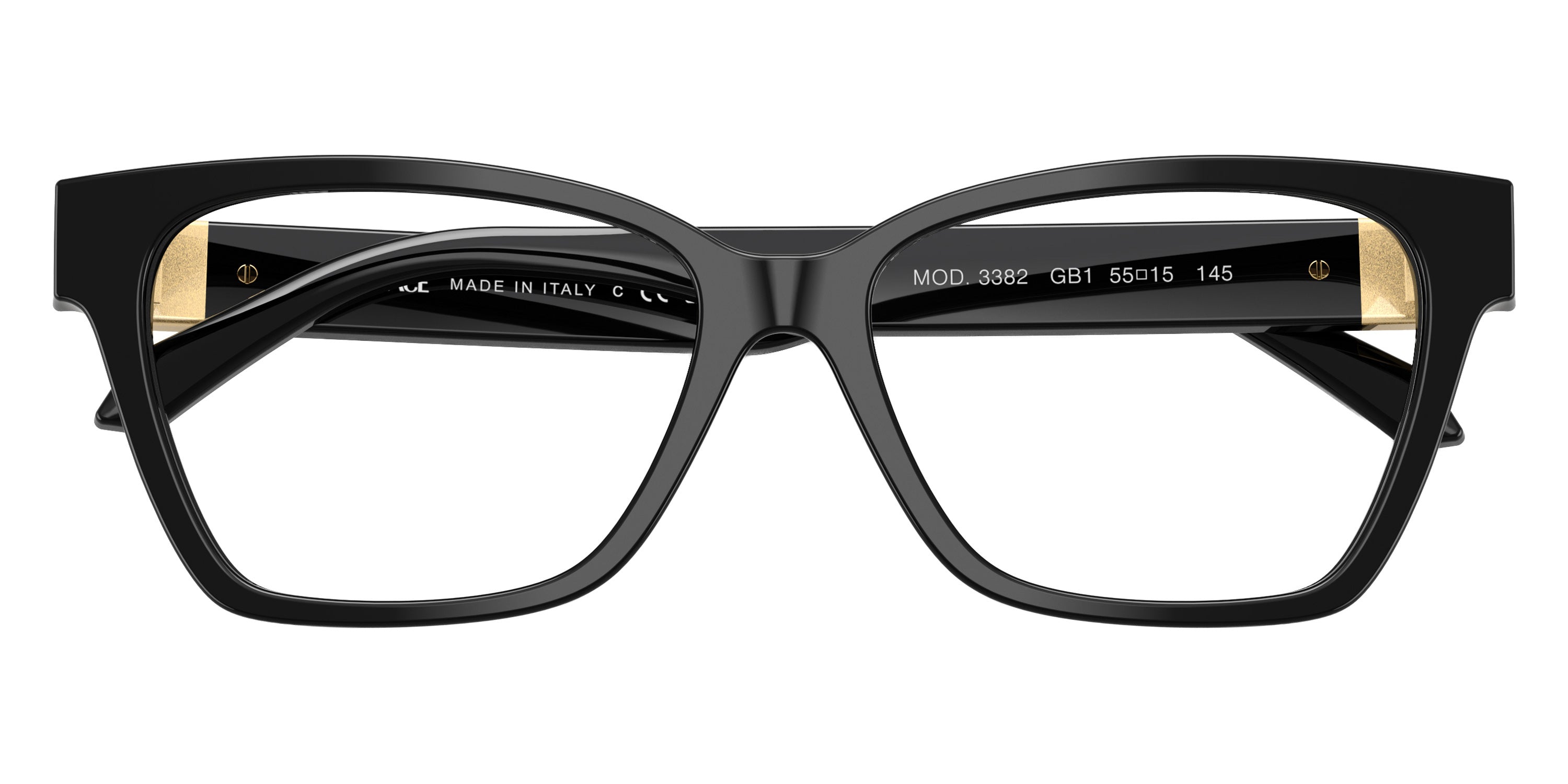 VERSACE EYEGLASSES - VE3382 GB1 55 - Black