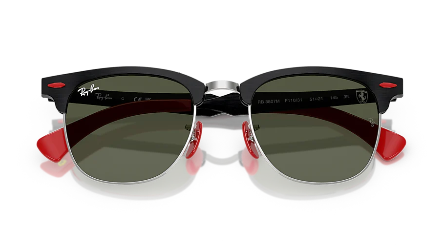 RAY-BAN SUNGLASSES SCUDERIA FERRARI - RB3807M F11031 51 - Brushed Black on Silver