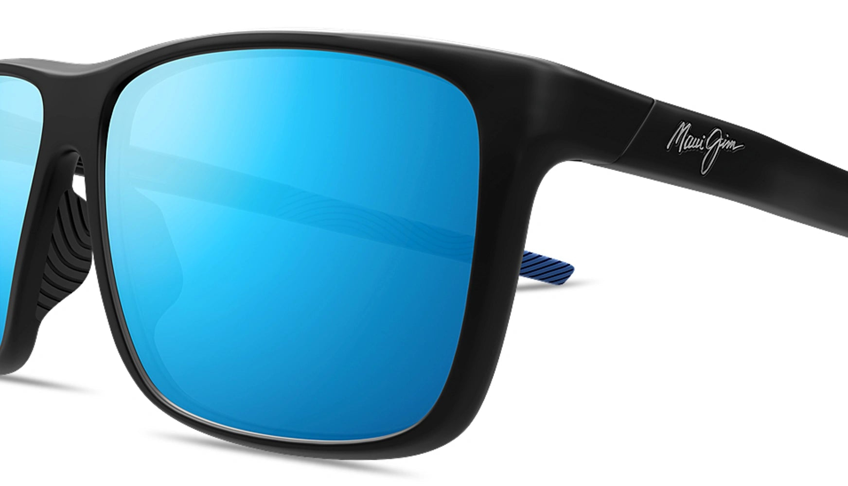 نظارات شمسية ماوي جيم - MJ0598S-005/B598-02A أزرق هاواي ليهوبولو أسود غير لامع