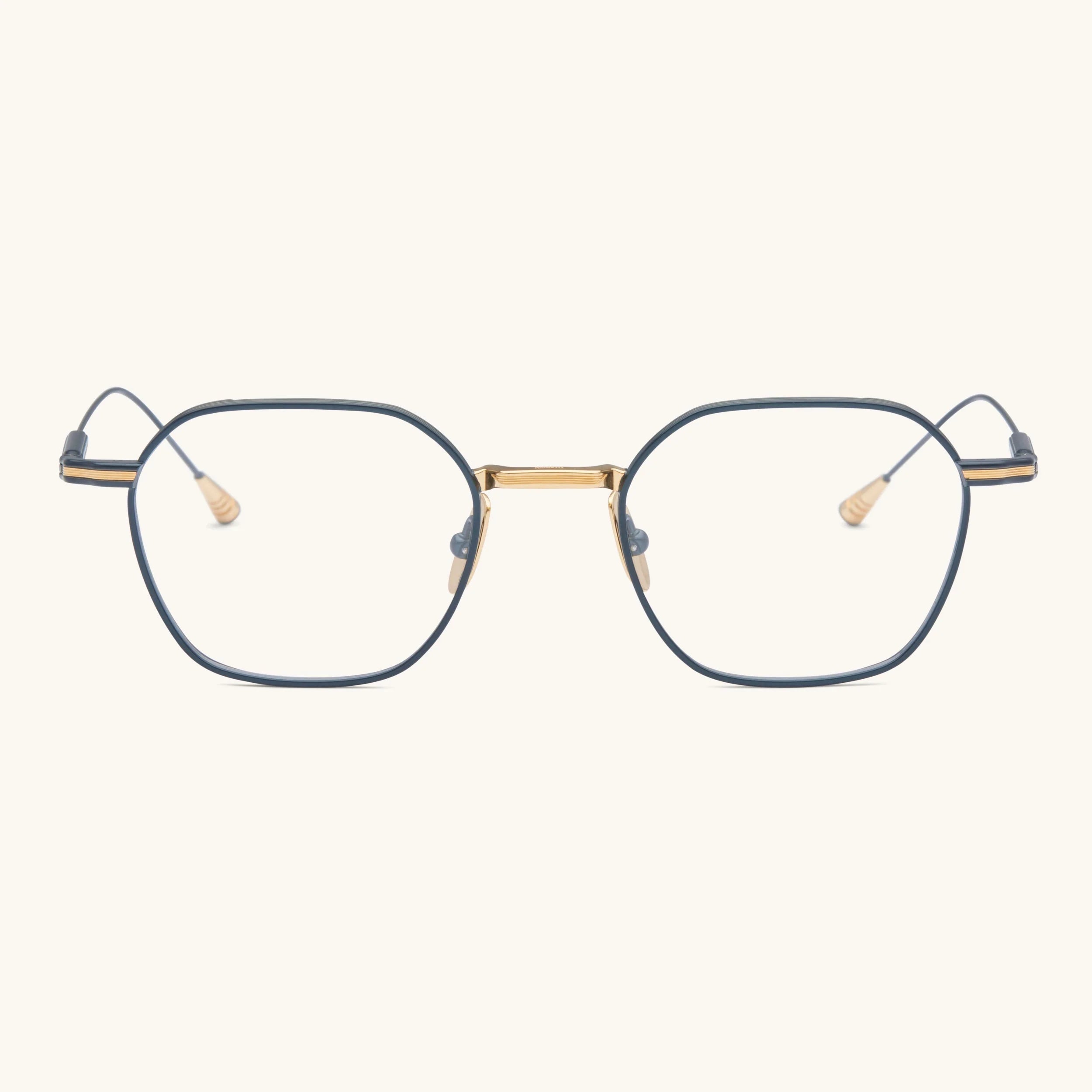 LUNETTERIE GENERALE EYEGLASSES - CAVALIER SEUL - GOLD & BLUE 18K 50