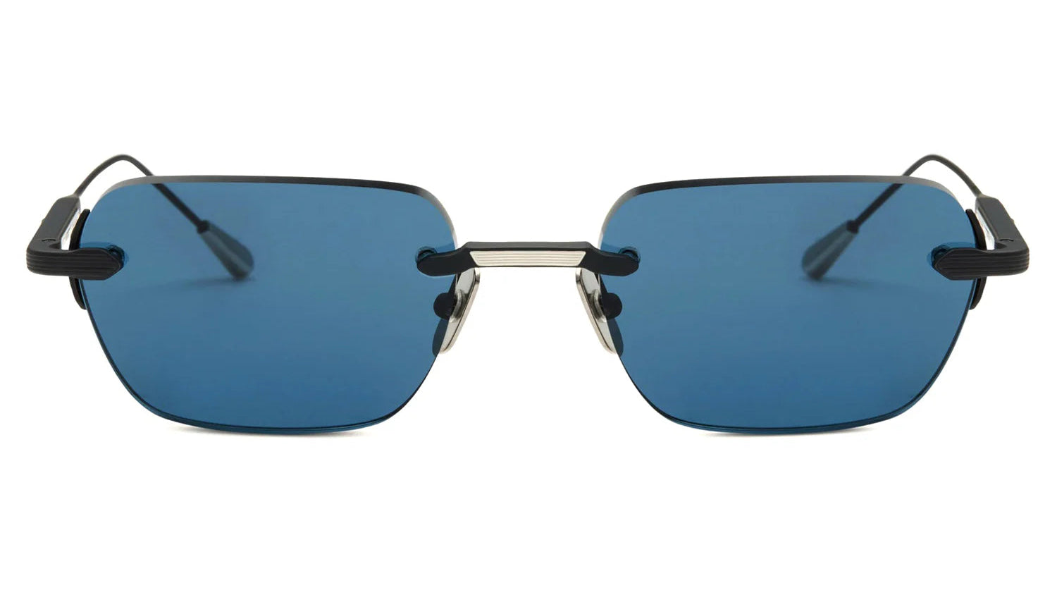 LUNETTERIE GENERALE SUNGLASSES - WABI-SABI  BLACK/PALALADIUM SOLID INDIGO BLUE 54