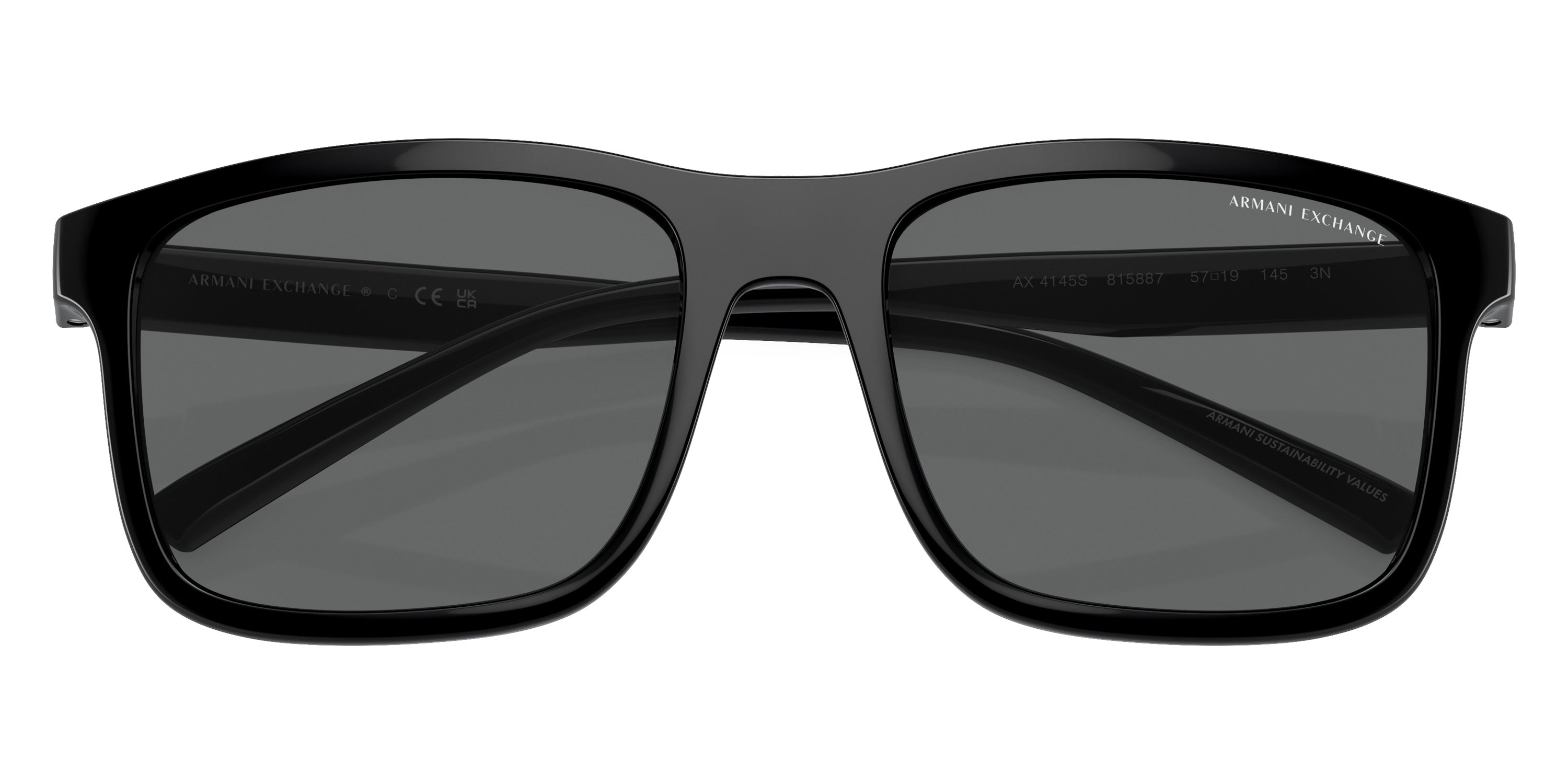 ARMANI EXCHANGE SUNGLASSES - AX4145S 815887 57 - Shiny Black