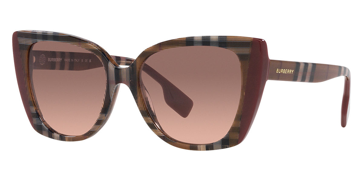 Burberry™ Meryl BE4393 405413 54 - Check Brown/Bordeaux