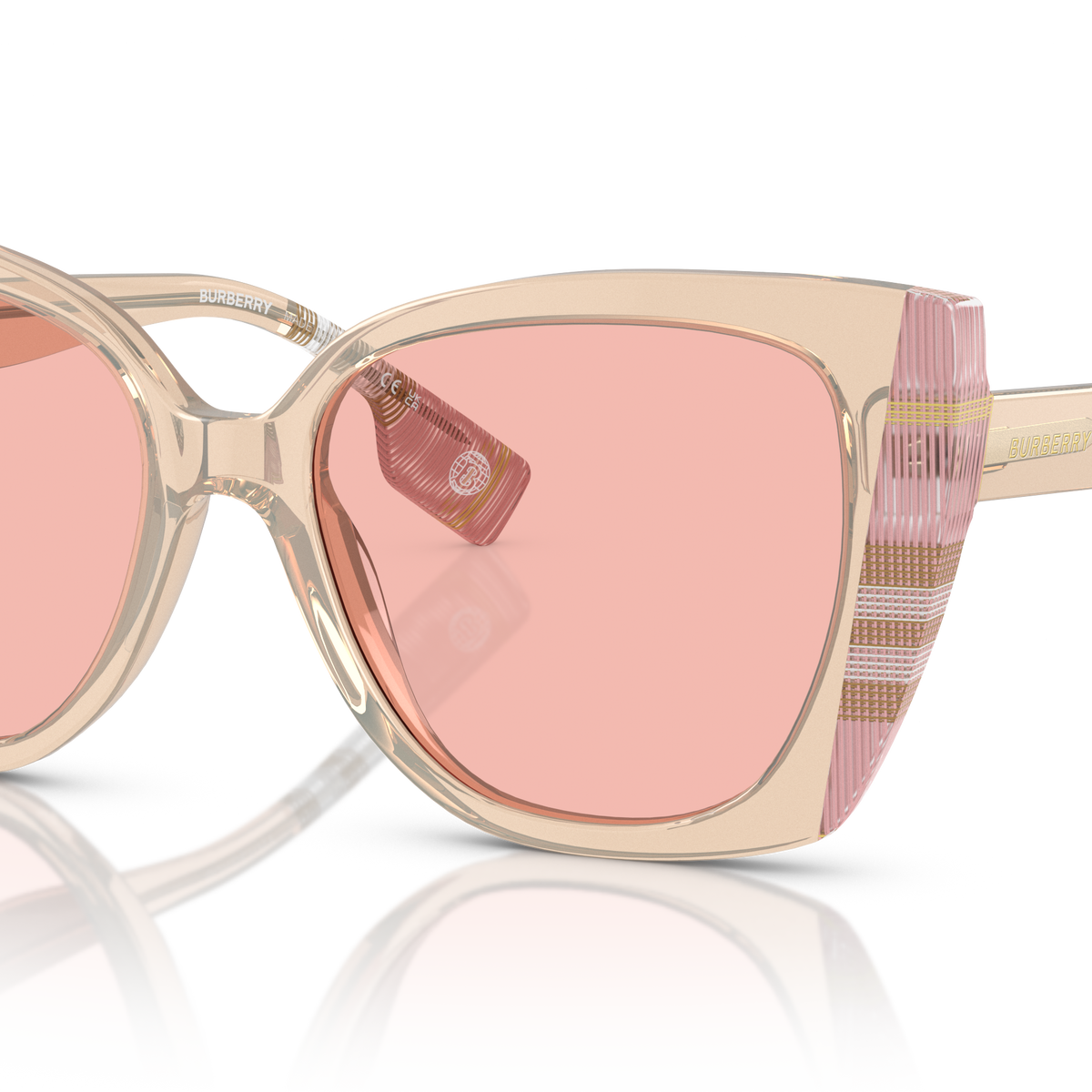 BURBERRY サングラス ピンク×シルバー MADE IN ITALY Amazon.com: BURBERRY Sunglasses BE 3143 10058D Alexis Silver Clear