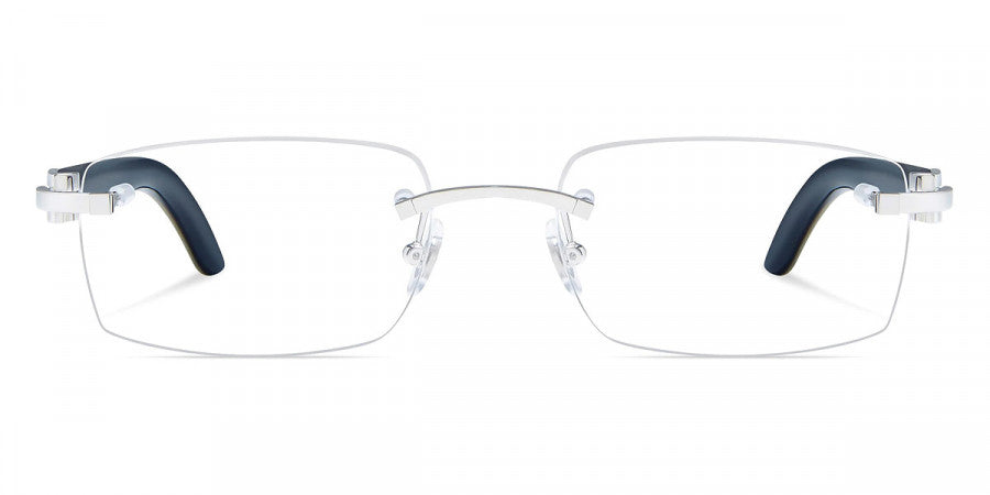 CARTIER EYEGLASSES - CT0046O 002 53 - Silver/White Décor C
