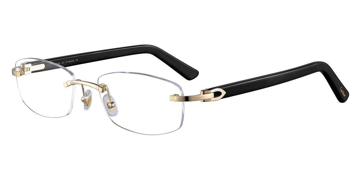 CARTIER EYEGLASSES - CT0048O 002 53 - Gold/Black Décor C