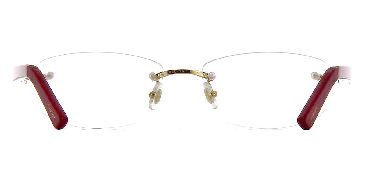 CARTIER EYEGLASSES - CT0048O 006 53 - Gold/Burgundy Décor C