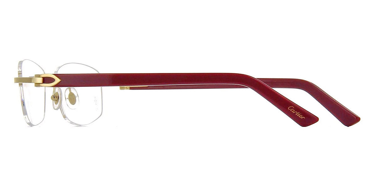 CARTIER EYEGLASSES - CT0048O 006 53 - Gold/Burgundy Décor C