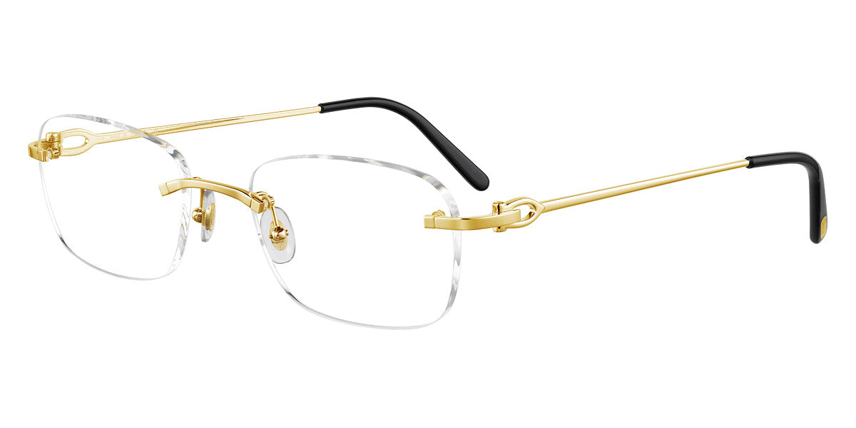 CARTIER EYEGLASSES - CT0050O 001 53 - Gold Signature C de Cartier