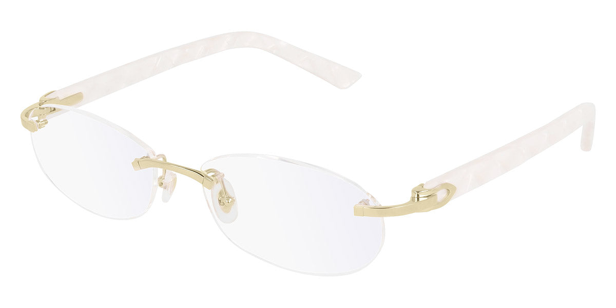CARTIER EYEGLASSES - CT0056O 002 52 - Gold/White Décor C