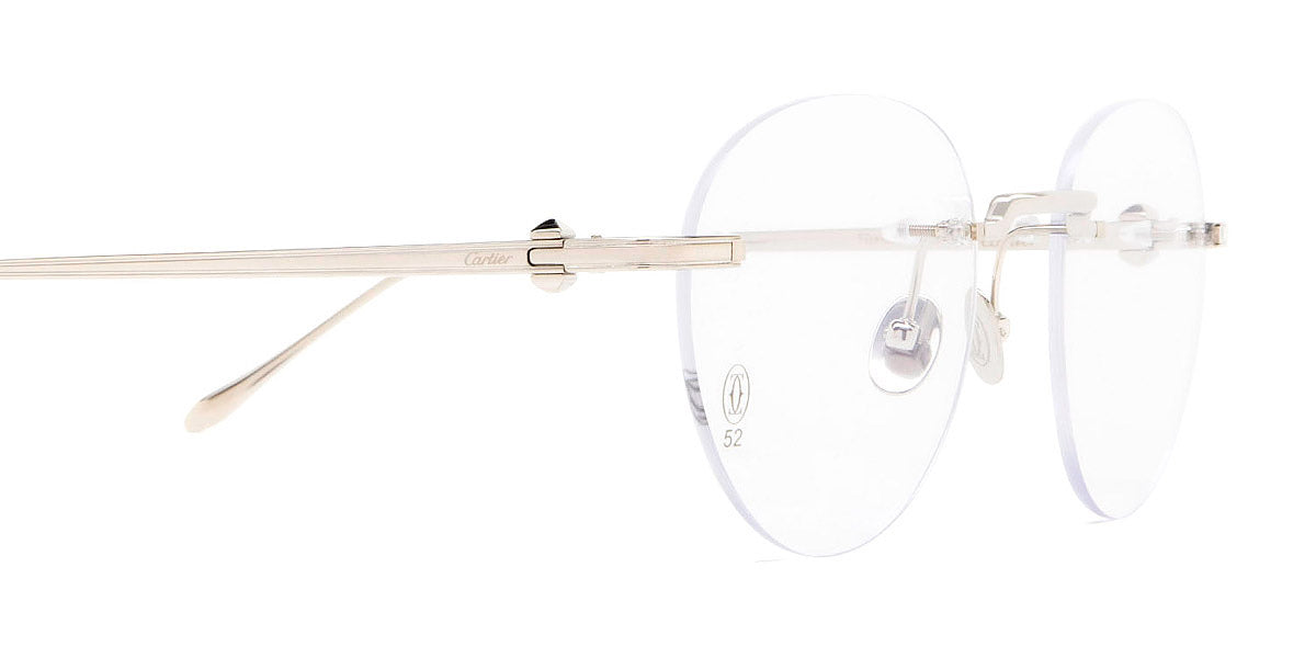 CARTIER EYEGLASSES - CT0342O 001 52 - Silver Pasha de Cartier