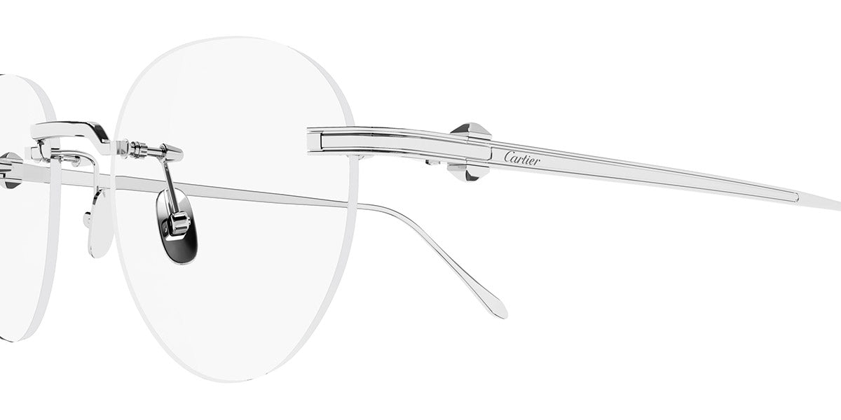 CARTIER EYEGLASSES - CT0342O 001 52 - Silver Pasha de Cartier