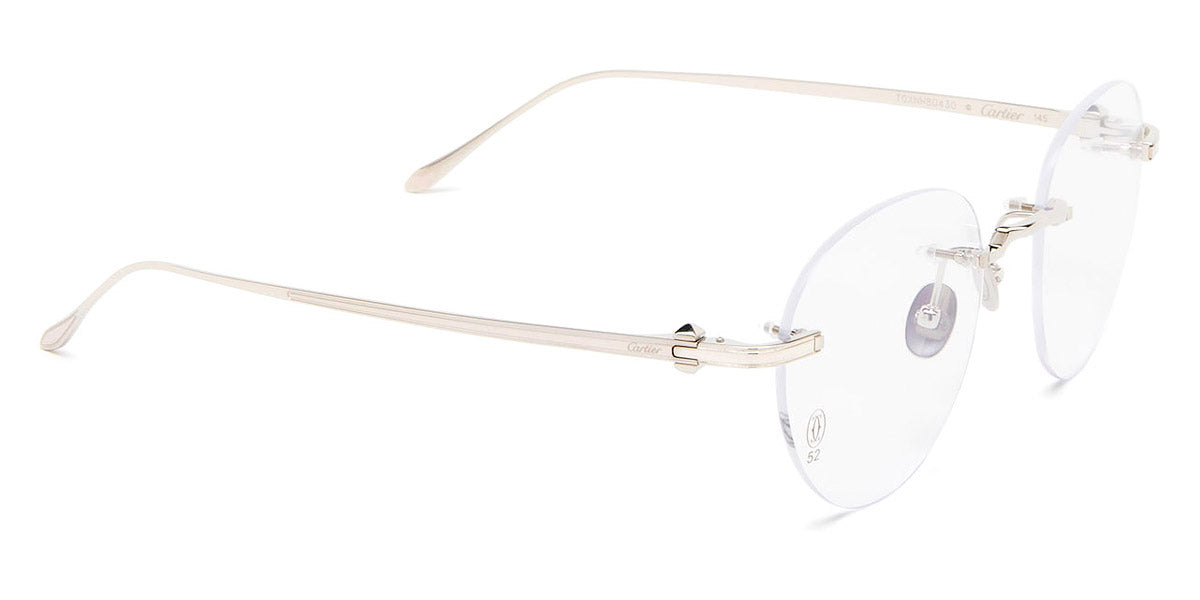 CARTIER EYEGLASSES - CT0342O 001 52 - Silver Pasha de Cartier
