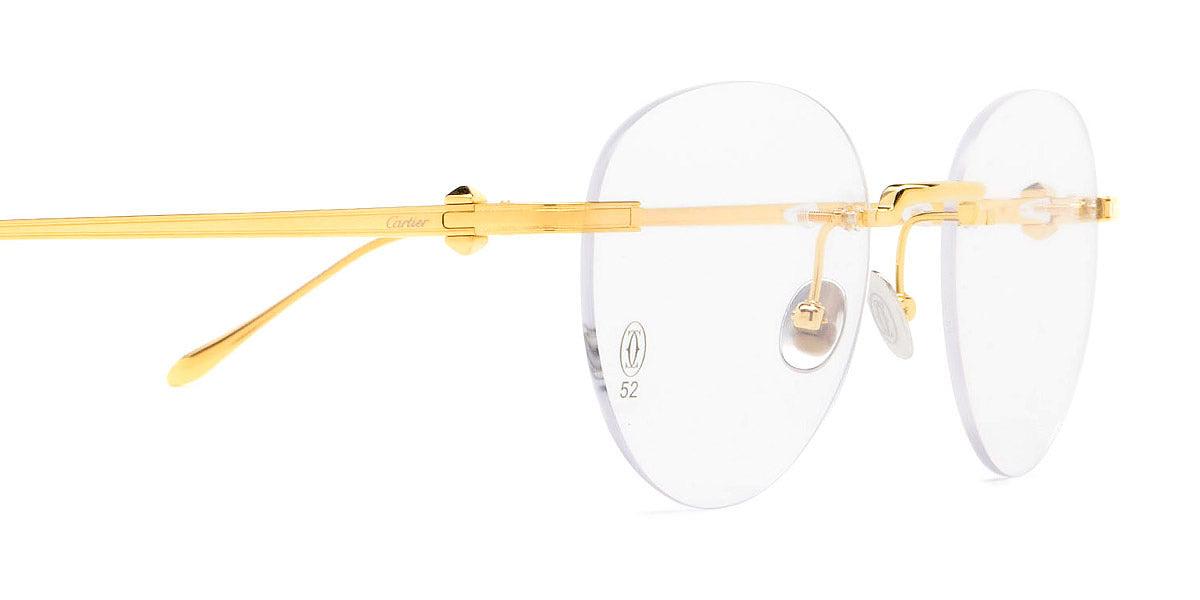 CARTIER EYEGLASSES - CT0342O 002 52 - Gold Pasha de Cartier