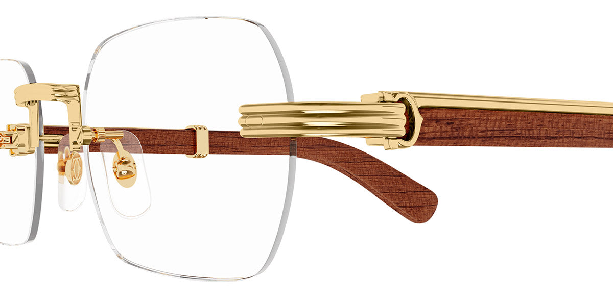 CARTIER EYEGLASSES - CT0377O 002 53 - Gold/Brown Première De Cartier