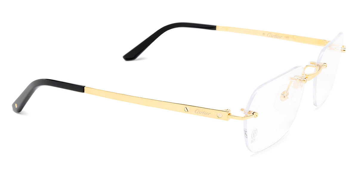 CARTIER EYEGLASSES - CT0407O 001 57 - Gold Santos De Cartier