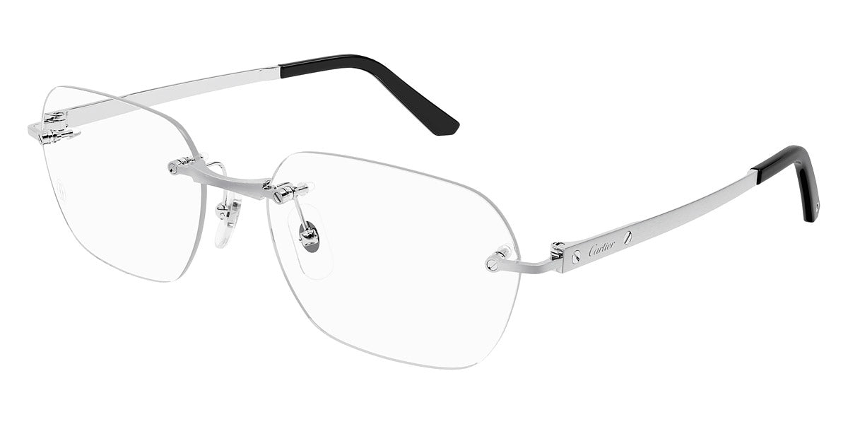 CARTIER EYEGLASSES - CT0407O 002 57 - Silver Santos De Cartier