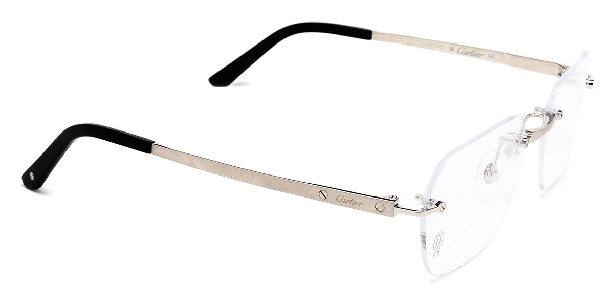 CARTIER EYEGLASSES - CT0407O 002 57 - Silver Santos De Cartier