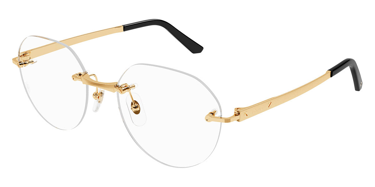 CARTIER EYEGLASSES - CT0408O 001 53 - Gold Santos De Cartier