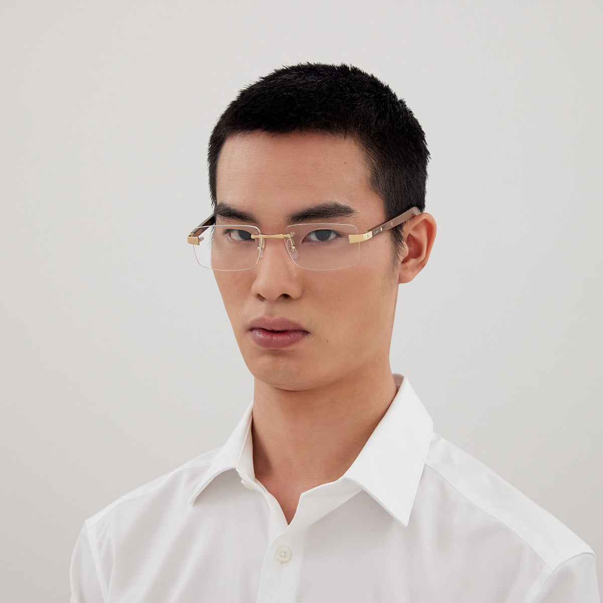 CARTIER EYEGLASSES - CT0513O 002 57 - Gold/Brown Santos de Cartier