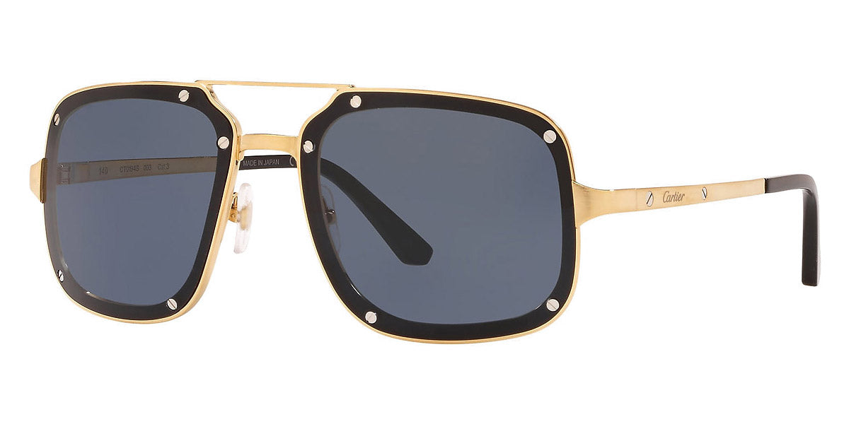 CARTIER SUNGLASSES - CT0194S 003 58 - Gold Santos de Cartier