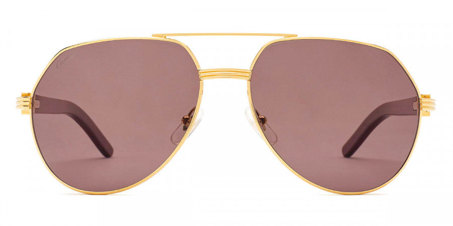 CARTIER SUNGLASSES - CT0272S 004 60 - Gold/Burgundy Première De Cartier
