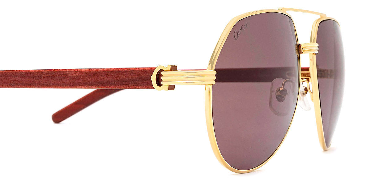 CARTIER SUNGLASSES - CT0272S 004 60 - Gold/Burgundy Première De Cartier