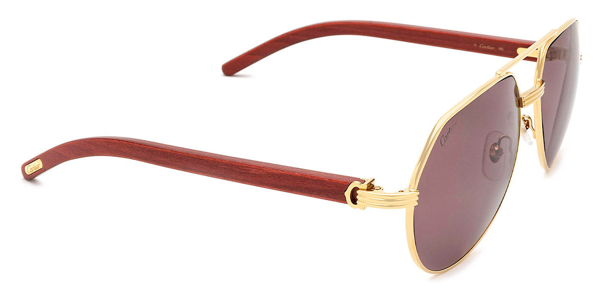 CARTIER SUNGLASSES - CT0272S 004 60 - Gold/Burgundy Première De Cartier