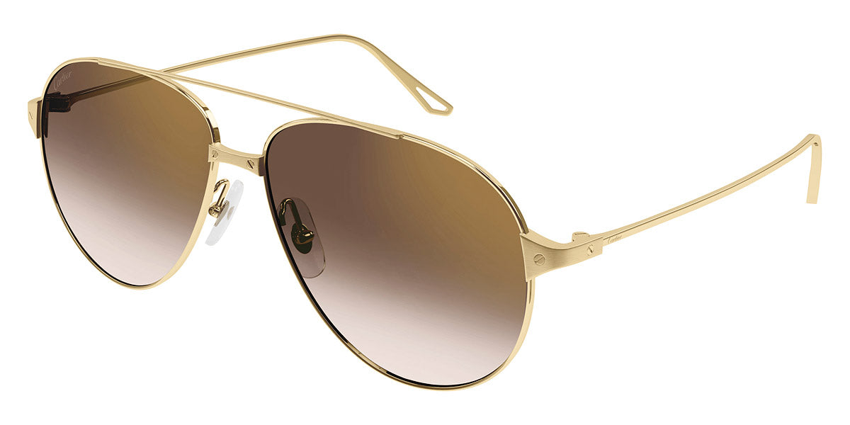 CARTIER SUNGLASSES - CT0298S 002 57 - Gold Santos De Cartier