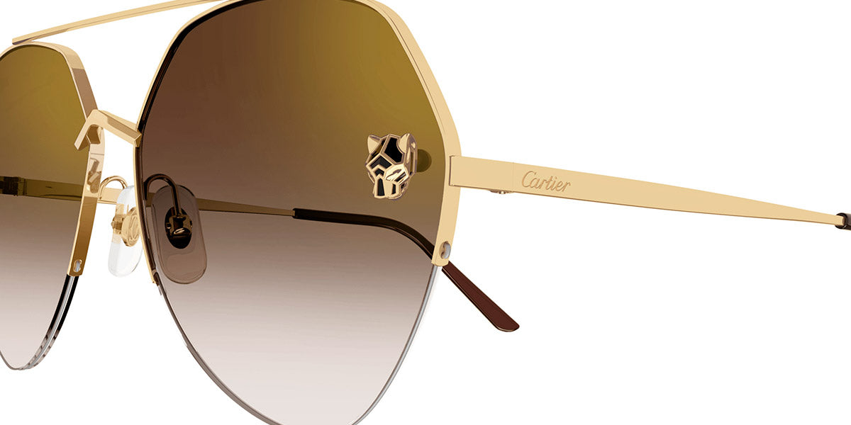 CARTIER SUNGLASSES - CT0355S 002 64 - Gold Panthère De Cartier