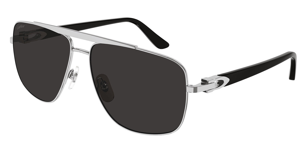 CARTIER SUNGLASSES - CT0365S 001 58 - Silver/Black Décor C