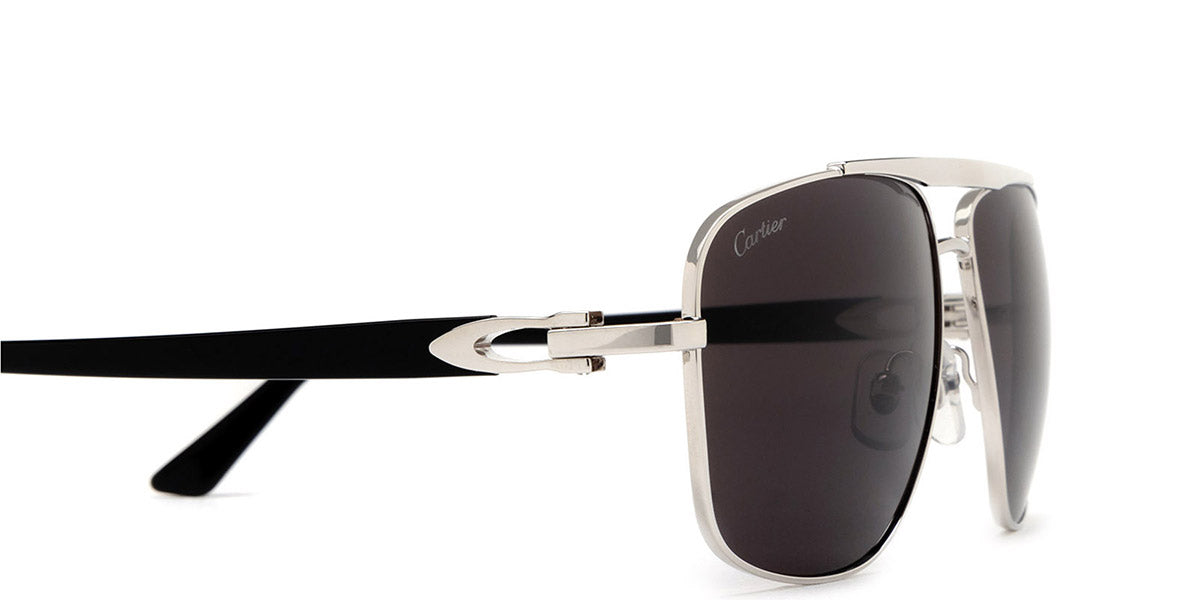 CARTIER SUNGLASSES - CT0365S 001 58 - Silver/Black Décor C