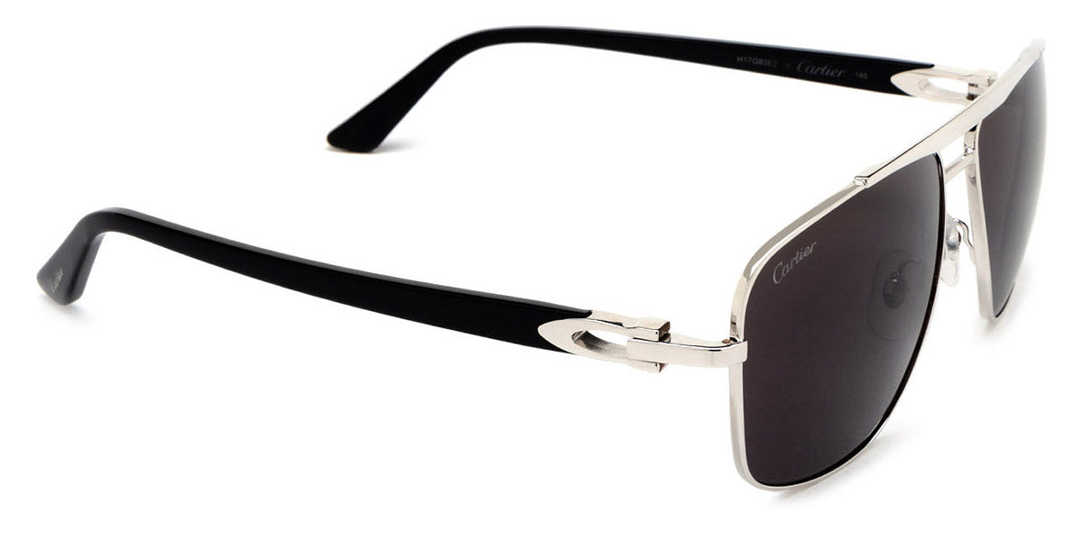 CARTIER SUNGLASSES - CT0365S 001 58 - Silver/Black Décor C