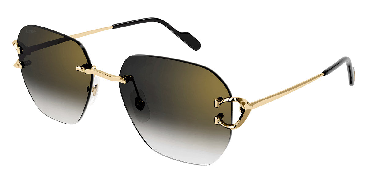 CARTIER SUNGLASSES - CT0394S 001 58 - Gold Signature C De Cartier