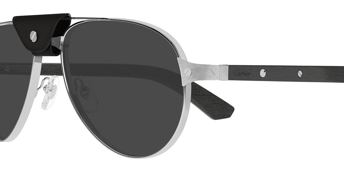 CARTIER SUNGLASSES - CT0495S 003 59 - Silver/Black Santos de Cartier