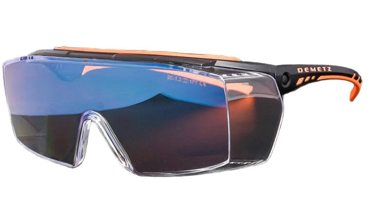 DEMETZ SAFETY GOGGLES - TAURUS SAFETY BLACK/ORANGAE 58