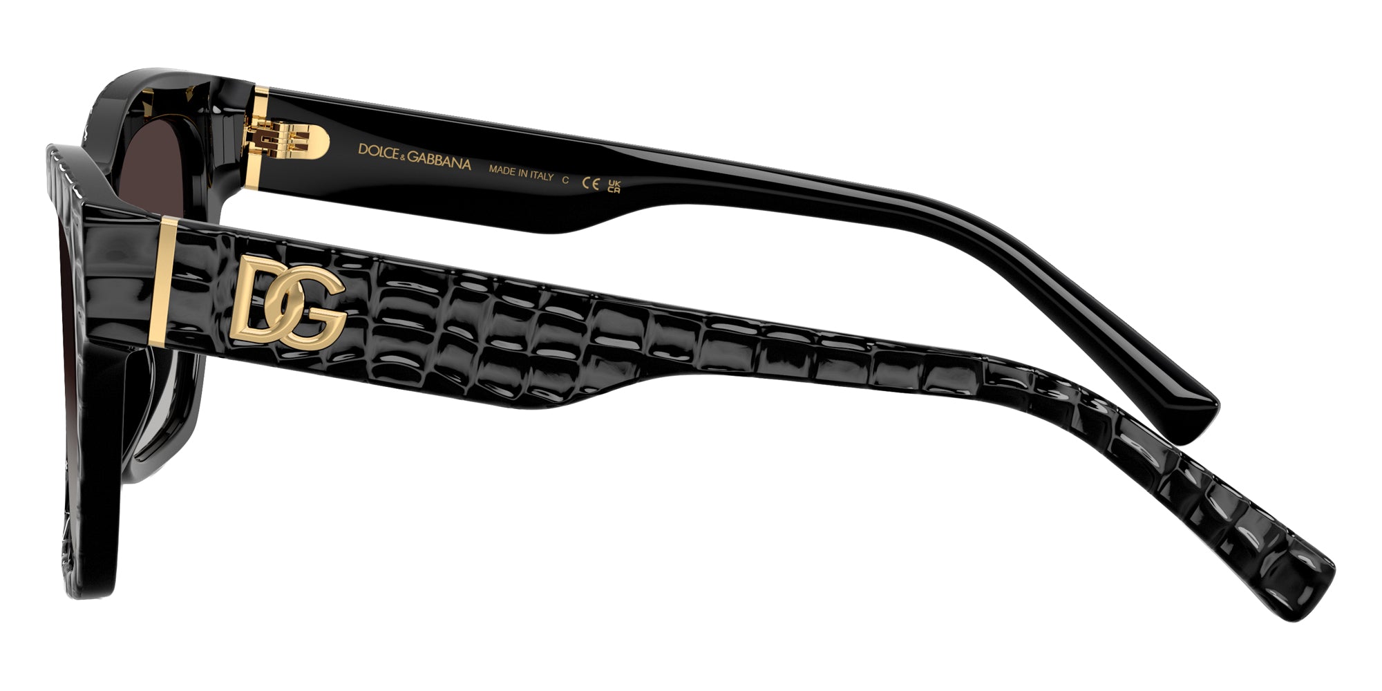 DOLCE & GABBANA SUNGLASSES - DG4512 32888G 53 - Black Texture Cocco