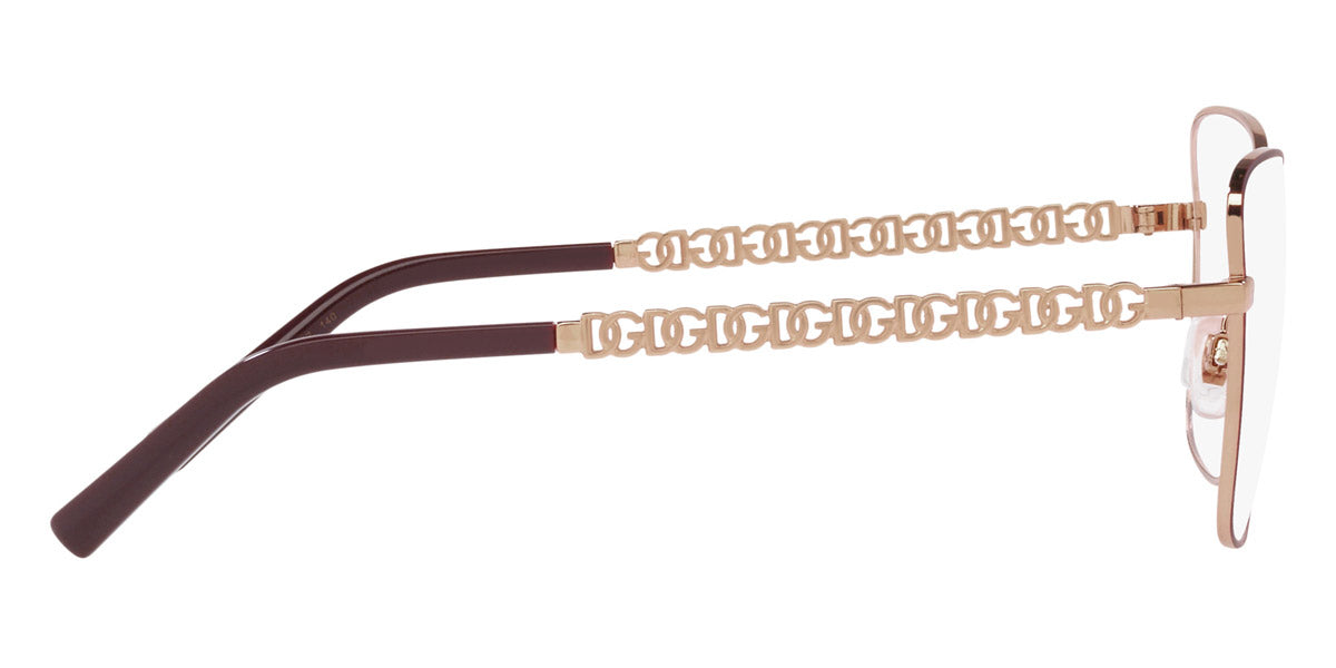 DOLCE & GABBANA EYEGLASSES - DG1346 1333 55 - Pink Gold/Matte Bordeaux