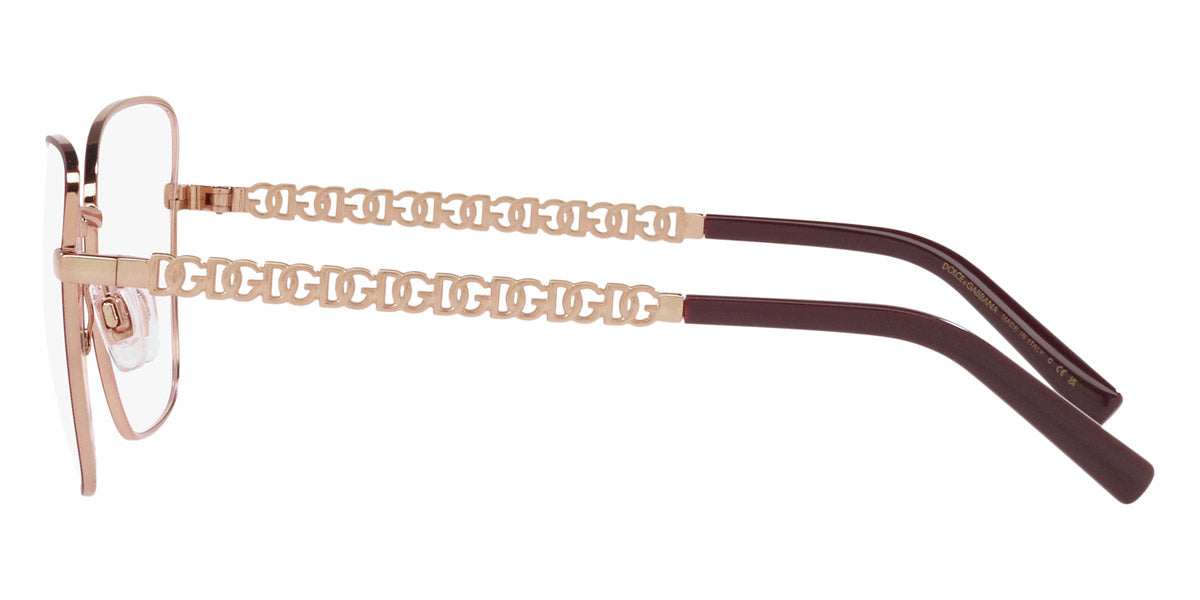 DOLCE & GABBANA EYEGLASSES - DG1346 1333 55 - Pink Gold/Matte Bordeaux