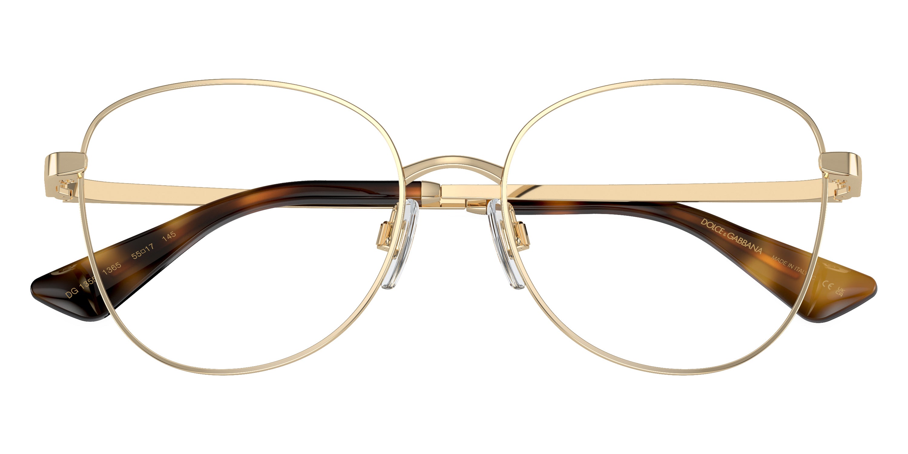 DOLCE & GABBANA EYEGLASSES - DG1355 1365 55 - Light Gold
