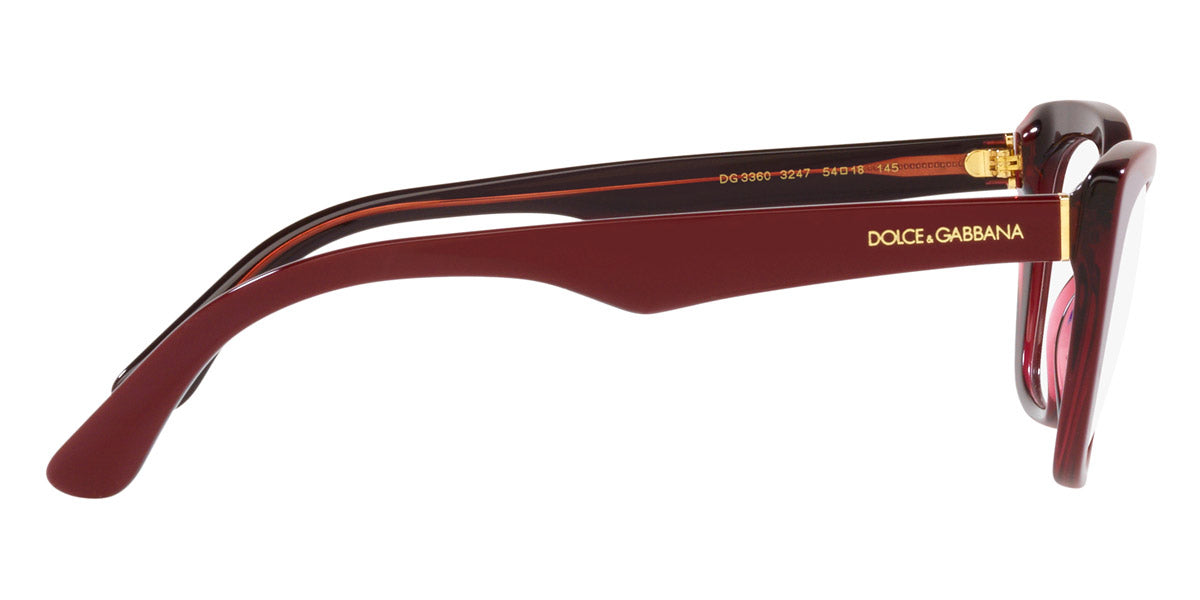 DOLCE & GABBANA EYEGLASSES - DG3360 3247 52 - Bordeaux/Transparent Bordeaux