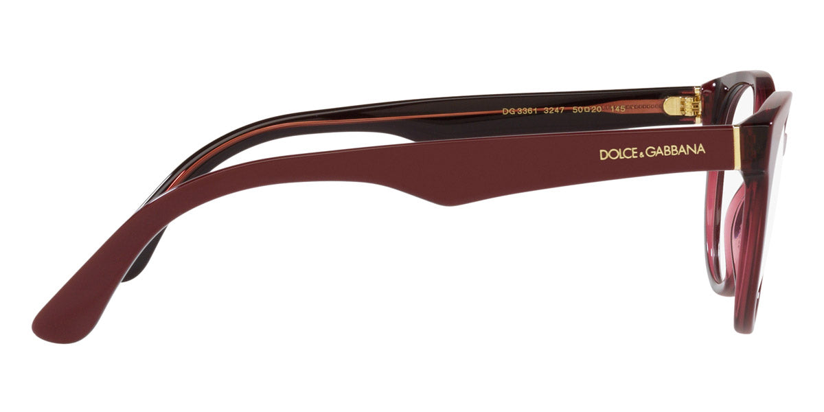 DOLCE & GABBANA EYEGLASSES - DG3361 3247 48 - Bordeaux/Transparent Bordeaux