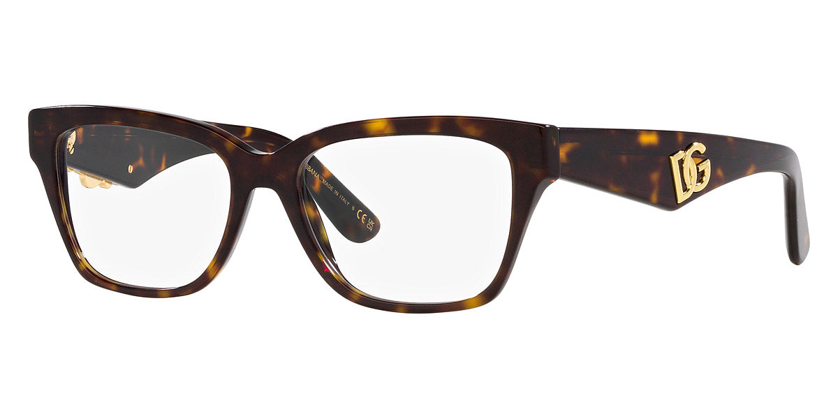 DOLCE & GABBANA EYEGLASSES - DG3370 502 52 - Havana