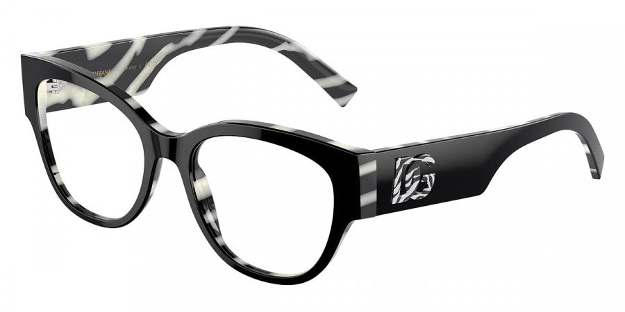 DOLCE & GABBANA EYEGLASSES - DG3377 3372 51 - Black on Zebra